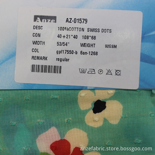 100% Cotton  Swiss Dot Fabric